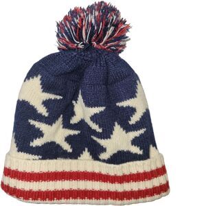 Vintage Knitted Ski Cap USA Stars and Stripes
